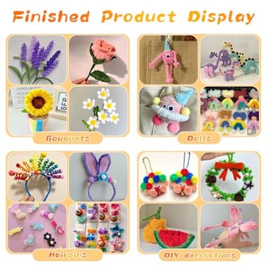 Zxiixz 100Pcs Pipe Cleaners, Pipe Cleaners Craft, Creative Craft Pipe Cleaners for Festivals Decoration, Chenille Stems Crafting Pipe Cleaners, Craft Supplies for Home DIY Hand Arts Decorations/White - Image 7