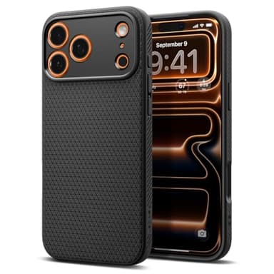 Spigen for iPhone 17 Pro Max Case, Liquid Air [TPU Covered Camera Control] [No Magnet Ring] [Military-Grade Protection] - Matte Black - Image 1