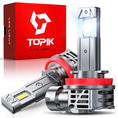TOPIK H11 LED Bulbs, 32,000LM 800% Brighter 6500K Cool White, Anti-Flicker, 50,000Hrs Lifespan, H8/H9 LED Light Compatible with Cars Trucks SUVs, Pack of 2 - Image 1