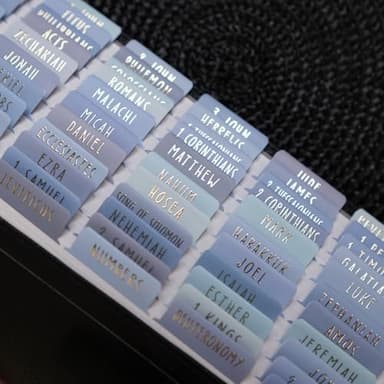 UPAFEXXI-Laminated Bible Tabs (Gold Foil Embossed Lettering), Bible Tabs for Women and Men, Reposition Large Print Stickers, Easy to Read and Apply, 80Chapters Labels for Easy Navigation(Blue) - Image 5