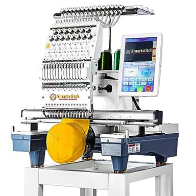 Smartstitch S-1501 Commercial Embroidery Machine with 15 Needles,14"x20" Embroidery Area,1200SPM Max Speed,12" Touch Screen, Wifi available, capable of embroidering on 3D Caps, Flat, T-shirt and more - Image 1
