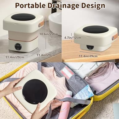 Portable Washing Machine, Mini Washer 4.5L Upgraded With Spin Basket, 3 Cleaning Modes Folding Washing Machine Suitable for Small Clothe, Design Ideal for Apartment, Home, Hotel (White) - Image 6
