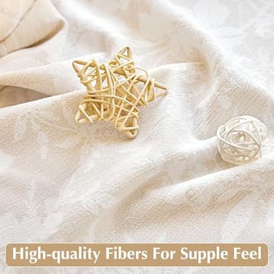 Cute Floral Velvet Curtains 102 Inches Long 2 Panels for Bedroom Rod Pocket Light Filtering Drapes Soft Chenille Textured Airy Modern Farmhouse Living Room Window Drapes Morandi Decor 52x102 Beige - Image 6