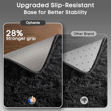 Ophanie 8x10 Black Area Rugs for Living Room, Large Shag Bedroom Carpet, Big Indoor Thick Soft Shaggy Nursery Rug, Fluffy Carpets for Boy and Girls Room Dorm Home Decor Aesthetic - Image 4