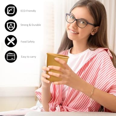 Clawsoff 180 Pack 8 oz Paper Cups, Brown Kraft Disposable Paper Coffee Cups, Unbleached Paper Cups for Hot/Cold Beverage Party, Picnic, Travel, and Events. - Image 4