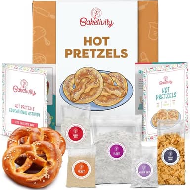 Pretzel Making Kit - Real Cooking Set for Kids Ages 5-12+ with Recipe and Ingredients - Kids Baking Set for Girls & Boys - Great Gift for Family Bonding - Image 1