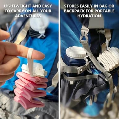 BEAUTAIL Collapsible Water Bottles 20.6oz 2 Pack, Silicone Foldable Portable Water Bottle, Lightweight Reusable Leakproof for Travel Camping Hiking Cycling Yoga Sports Outdoor (Blue+DarkBlue) - Image 6