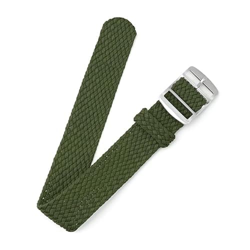 BARAK WATCHES Canvas Nylon Watch Straps, Nylon Braided Watch Band, Replacement Watchband Hook and Loop Straps (16mm,18mm,20mm,22mm) For Men Women (Olive Green, 18mm) - Image 1