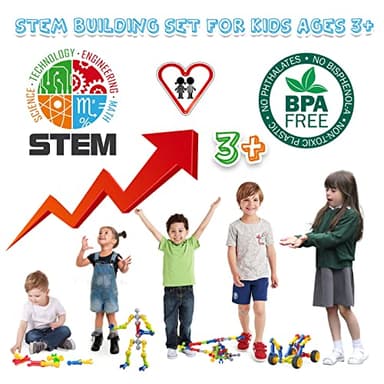 170 Pcs Building Toys for Kids Ages 4-8 with Toy Box Storage, Idea Guide, Building Blocks STEM Toys for 3 4 5 6 7 8 9 Year Old Creative Kids Activity, Christmas Birthday Gifts for Boys Girls - Image 6