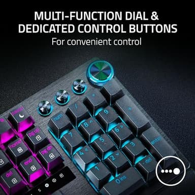 Razer Huntsman V3 Pro Esports Gaming Keyboard: Analog Optical Switches - Razer Snap Tap - Rapid Trigger - Adjustable Actuation - Media Keys & Dial - Doubleshot PBT Keycaps - Wrist Rest - Black - Image 8