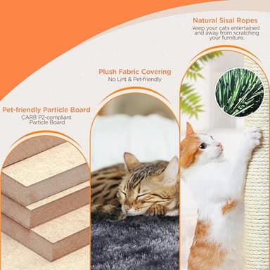 Yaheetech 57in Tall Cat Tree, Multi-Level Cat Tower W/Extended Platform, Padded Perch, Scratching Posts, Ball, for Indoor Large Cat Kitty as Pet Play House Activity Center - Image 8