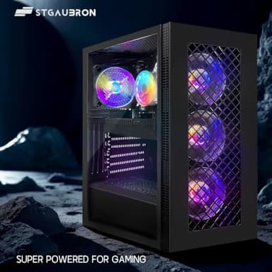 STGAubron Gaming Desktop PC, Intel Core I7 8th Gen up to 4.1G, GeForce GTX 1660 Super 6G, 16G DDR4, 512G SSD, WiFi 6 & BT 5.2, RGB Fan x4, Windows 11 Home - Image 2