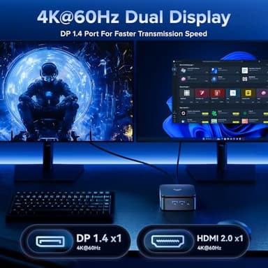 KAMRUI Essenx E1 Mini PC 12th N97 Mini Computers(Beat N150, up to 3.6GHz), Desktop Computers 16GB RAM 1TB SSD, Micro PC Computer Support 4K HDMI+DP, Desktop PC with Dual WiFi, Business Home Office - Image 5