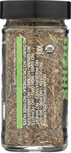 Spicely Organic Thyme 0.60 Ounce Jar Certified Gluten Free - Image 2