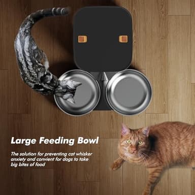 Nityers Automatic Cat Feeder for 2 Cats - 8L/34 Cups Large Capacity Auto Cat Food Dispenser with LCD Screen, 2 Food Trays, Timed Feeder, Up to 50 Portions 6 Meals Per Day, Keep Fresh - Image 4