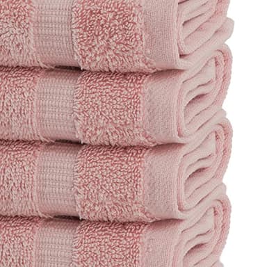 Chakir Turkish Linens | Hotel & Spa Quality 100% Cotton Premium Turkish Towels | Soft & Absorbent (4-Piece Washcloths, Pink) - Image 3