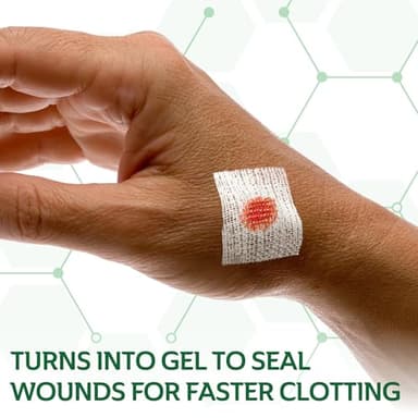 CURAD BloodStop Wound Dressing, 1” x 1”, Hemostatic Gauze Helps Stop Bleeding Quickly, For Cuts, Abrasions or Nosebleeds, 10 Count - Image 4