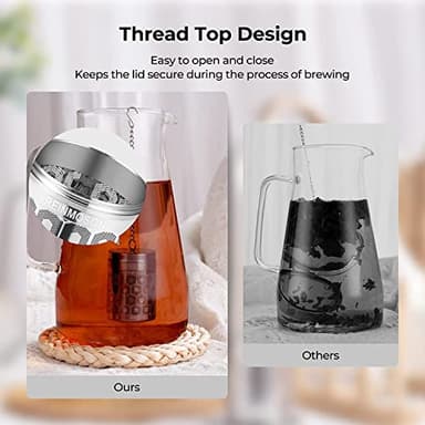 2 Pack Reinmoson Tea Strainers for Loose Tea, Extra Fine Mesh Tea Infuser, 304 Stainless Steel & Updated Slim Threaded Lid, Loose Leaf Tea Steeper for Black Tea, Rooibos, etc - Image 7