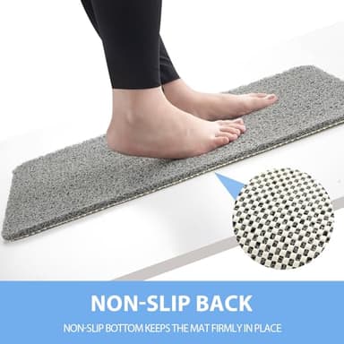 Hargiis Non Slip Bathtub Mat, Anti Slip Shower Mat, Quick Drying Bath Tub Mats, Foot Scrubber Mat, Anti Slip Mat for Tub, Floor, Bathroom, Home, Kitchen, Hotel (Grey 32”x17”) - Image 3