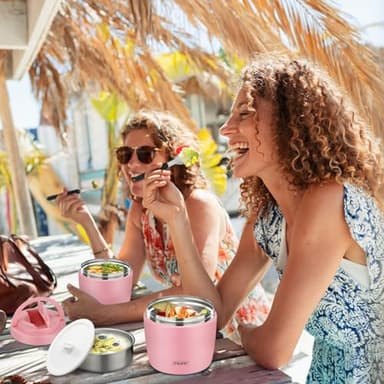 Soup Thermo for Hot Food Adults 32OZ Lunch Containers Wide Mouth Hot Food Jar Vacuum Insulated Stainless Steel Bento Box Leakproof with Spoon (Light Pink) - Image 7