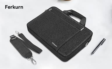 Ferkurn Laptop Bag Case for Women Men Computer Bag Compatible with HP Envy Pavilion Omen/LG Gram/MSI/Dell Inspiron XPS/Lenovo/Acer, Shoulder Strap Carrying Messenger Briefcase, Black, 17 17.3 Inch - Image 8