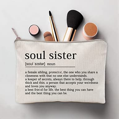 Soul Sister Makeup Case Gifts for Sister Cosmetic Bag Best Friend Toiletry Bag Gift Motivation Quotes Sister Birthday Gift (Soul Sister) - Image 4