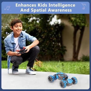 Gesture Sensing RC Stunt Car for Boys, Remote Control Toys for Kids Age 5-7, 6-8, 9 10 11 12+ Years Old Birthday Gifts, 2.4GHz Hand Controlled RC Drift Car with Light & Music, Double-Sided Driving - Image 7