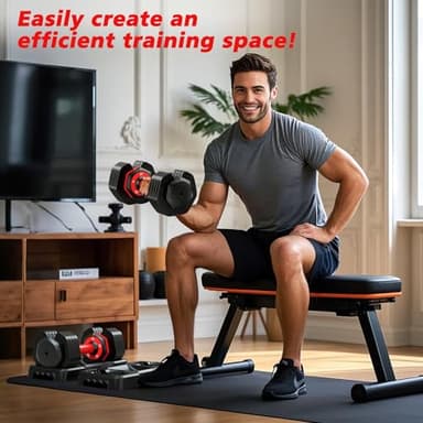 Rendpas Adjustable Dumbbells Set of 2, Select Weight Dumbbell Set, 5 in 1 Free Dumbbell Set with Anti-Slip Texture Handle, Weight Set For Home Gym Suit both Men and Women (25lb 2pcs) - Image 5