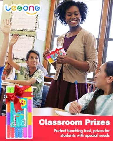 Sensory Fidget Toys Kids Adults: 24 Pack Textured Silicone Pencil Grips for Autism Kids Calming - ADHD Tools for Anxiety Relief Items - Quite Fidget Toy Gifts Christmas Stocking Stuffers for Kids - Image 6