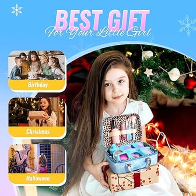 INNOCHEER Pretend Makeup for Toddlers, Fake Play Makeup for Little Girls, Frozen Toy Makeup Set for Girls, Birthday Christmas Princess Gifts Toddler Girl Toys Age 3 4 5 6 7 8 (Not Real Makeup) - Image 8