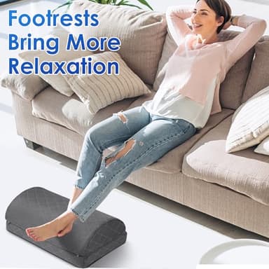 CushZone Foot Rest for Under Desk at Work Adjustable Foam for Office and Home, Office Desk Accessories，Comfortable Footrest with 2 Adjustable Heights，Back & Hip Pain Relief (Gray-16.9 in) - Image 6