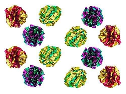 PETFAVORITES Original Mylar Crinkle Balls Cat Toys - 12 Pack - Image 1