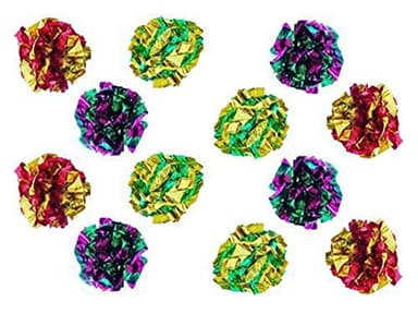 PETFAVORITES Original Mylar Crinkle Balls Cat Toys - 12 Pack - Image 1