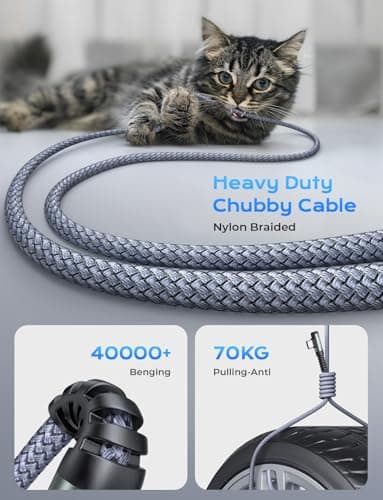 AINOPE 240W USB C to USB C Cable [10FT] Right Angle C to C Cable Fast Charging,USBC to USBC iPhone 17 Charger Cord Type C Fits iPhone 16 15 Pro Max Plus,MacBook Air/Pro,iPad Pro,Samsung S25,Pixel,iPad - Image 6