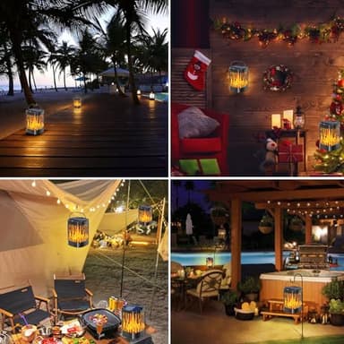 Solar Hanging Lanterns Outdoor, Flickering Flames Outdoor Solar Lights Hanging Lanterns Waterproof Decoration Lighting for Table, Garden, Patio, Tree, Yard, Driveway (1 Pack) - Image 6
