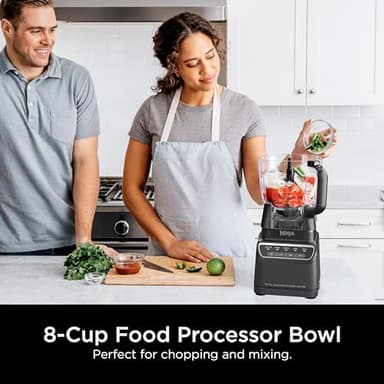 Ninja Blender, Kitchen System for-Smoothie, Frozen, Extract, Chop & Dough, Pitcher, 8-cup Food Processor Bowl, Smoothie Cup, Ninja Total Crushing, 1200 Watt, BPA Free, Dark Grey, BR601AMZ - Image 3