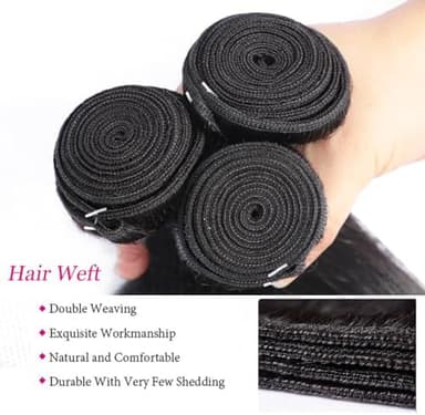 Brazilian Straight Bundles Human Hair 16 18 20 Inch 12A Grade 100% Unprocessed Virgin Human Hair Bundles For Women Quick Weave Natural Black Color - Image 4