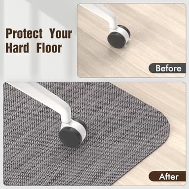 Blvornl Office Chair Mat for Hardwood Floor, 35" x 48" Desk Computer Chair Mat for Hard Wood and Tile Floor, Large Anti-Slip Hard Floor Protector Rolling Chair Mat, PVC Mat Desk Rug for Office Home - Image 5