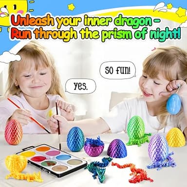 Impossmaker 6PCS 3D Dragon Eggs with Dragon Inside, Easter Basket Stuffers Mini Egg Set Articulated Unique Easter Basket Essentials for Adults Kids - Image 6