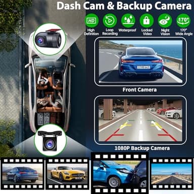 [QLED Screen Upgrade] 7" Double Din Car Stereo with Dash Cam, Wireless Apple CarPlay and Android Auto, Bluetooth 5.3, 240W 4.2-Channel Audio Output, MirrorLink, Backup Camera, AM/FM Car Radio - Image 3