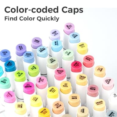 Ohuhu Alcohol Brush Markers 48 Mid-tone Colors- Double Tipped Alcohol Based Art Marker Set for Artists Adults Coloring Sketch Illustration- Brush & Fine Dual Tips- Honolulu B- Refillable - Image 4