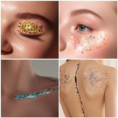 Teenitor Body Glitter Face Glitter Makeup Festival Glitter, 12 Colors Face and Body Glitter Gel, Hair Glitter Gel, Body Makeup - Image 7