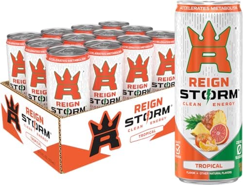 REIGN Storm, Tropical, Fitness & Wellness Energy Drink, 12 Fl Oz (Pack of 12) - Image 1