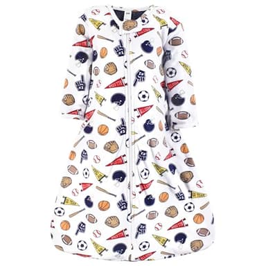 Hudson Baby Infant Boy Long Sleeve Plush Faux Fur Sleeping Bag, Wearable Blanket, Sports Fan, 6-12 Months - Image 1