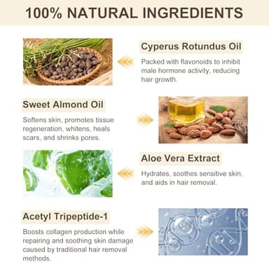 2PCS Cyperus Rotundus Oil, Natural Cyperus Rotundus Oil For Hair Removal, Reduces Unwanted Hair Growth, Moisturizes & Soothes The Skin, Suitable For All Skin Types - Image 3