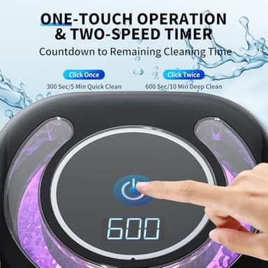 Ultrasonic Retainer Cleaner, 48kHz Retainer Cleaner Machine for Dentures, Night Mouth Guards, Jewelry, Aligner, Braces, 30W Dental Cleaning Pod with Digital Timer, 180ML, Dual Cleaning Mode - Image 4