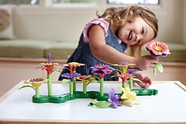 Green Toys Build-a-Bouquet, 4C - 44 Piece Pretend Play, Motor Skills, Building and Stacking Kids Toy Set. No BPA, phthatates, PVC. Dishwasher Safe, Recycled Plastic, Made in USA - Image 6