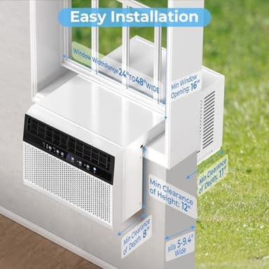 U-Shaped Window Air Conditioner, 12000BTU Window AC Units Cools up to 550 Sq. Ft, 6 Modes, Saddle Window AC Unit with Full Window View, Energy Saving, Installation Kit Included, CEER 10.5 - Image 4