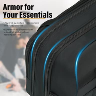 Coolife Rolling Laptop Briefcase 17.3 Inch Laptop Case Roller Computer Bag with Wheels Mobile Office Computer Brief - Image 4