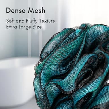 AmazerBath Charcoal Loofah Sponge, Shower Loofah 60g/PCS - Body Scrubber Loofa Set of 4 - Charcoal Blue, Green, Purple & Red, Bath Sponge for Men and Women - Image 2